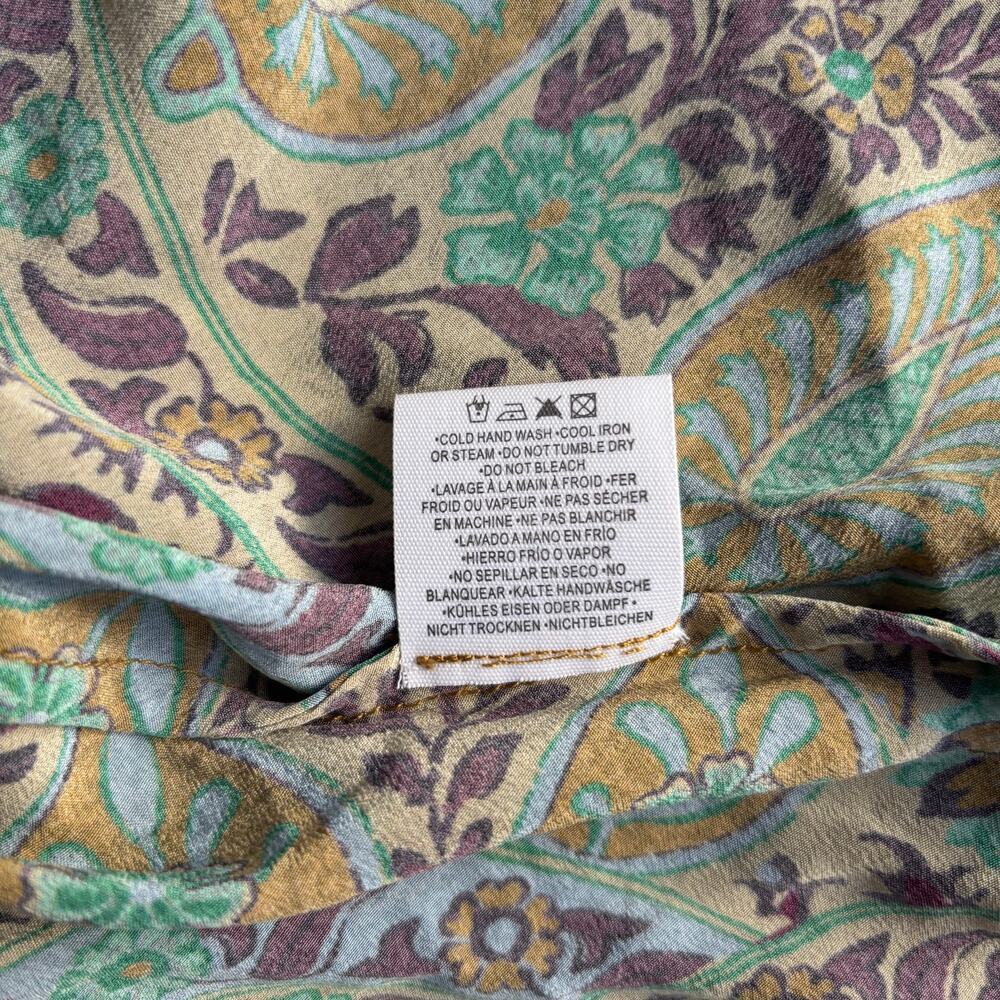 Free People x Boteh Celil Silk Tie Shoulder Paisley Midi Dress 1​ - Picture 9 of 10